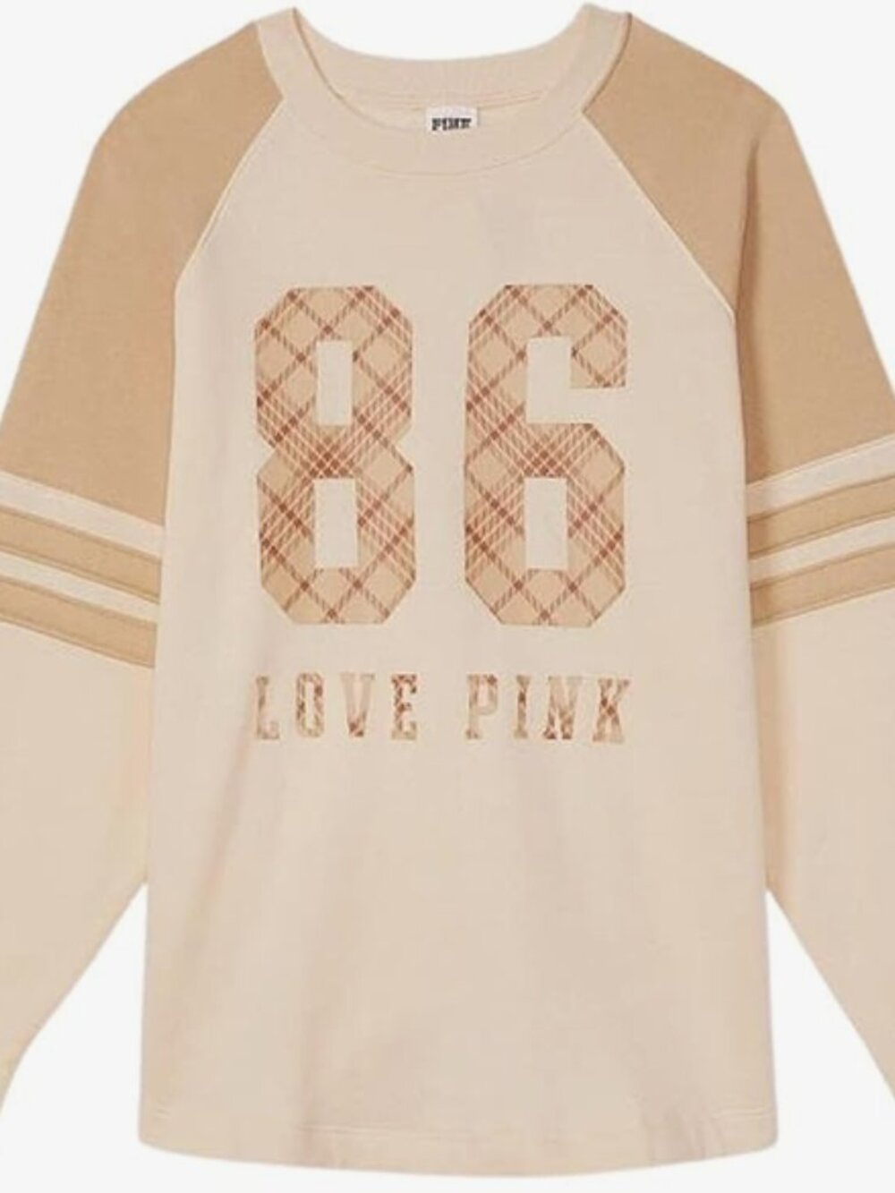 Victoria's Secret Pink Oversize Fleece Crewneck Sweatshirt Color Ivory XXL NWT - Picture 3 of 4